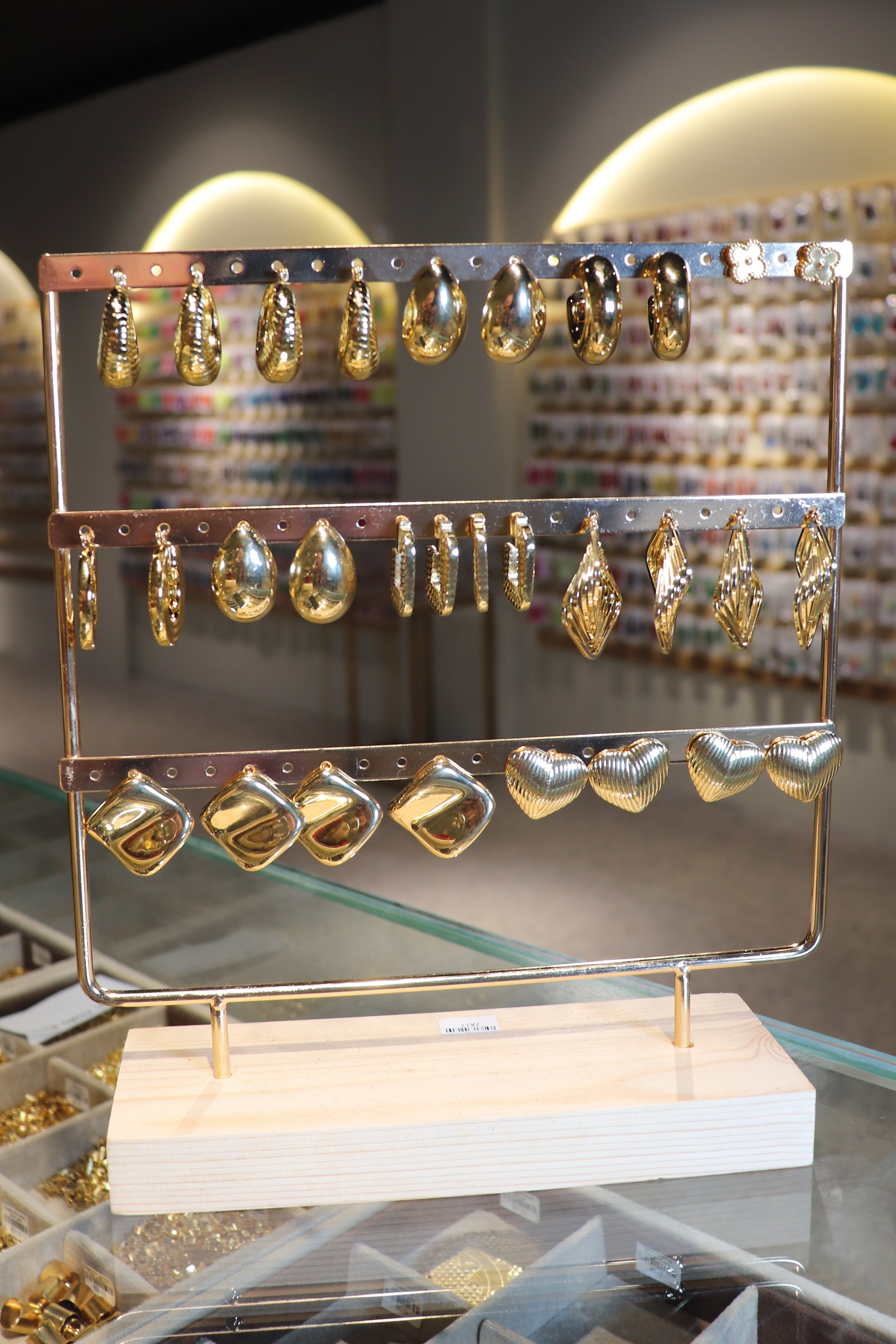 Zarcillos dorados acero